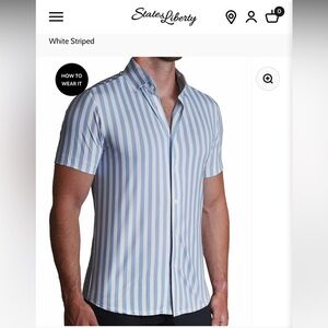 State & Liberty - new w/o tags - short sleeve button down striped shirt - Large